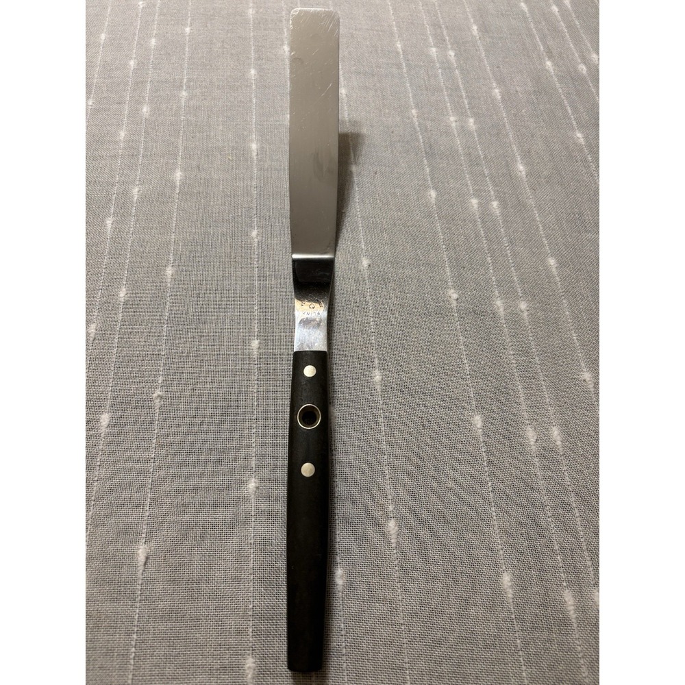 Vintage MCM Flint Arrowhead Center Hole Stainless Flat Icing Spatula EUC